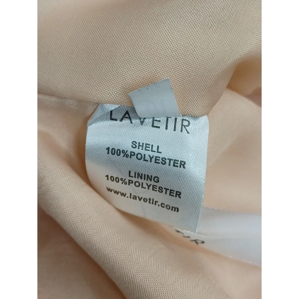 Lavetir Champagne Girl  Formal Dress Size 10 Tulle Faux Pearl Sleeveless